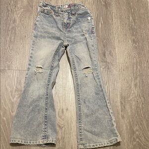 True Religion- Toddler Classic Blue Distressed High Rise Flare Jeans